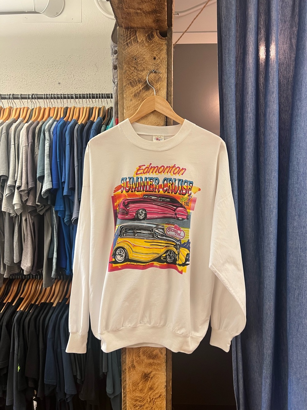 Vintage 1992 Edmonton Summer Cruise White Graphic Longsleeve